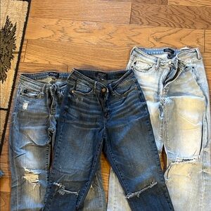 Judy Blue jeans-3 pairs. Distressed Jeans Trio